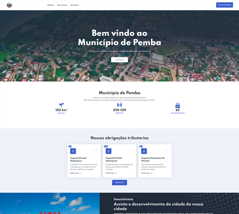 Município de Pemba – Website & Software