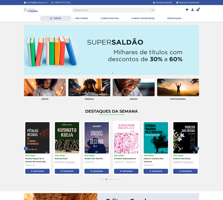 LIVRARIA FUNDZA – WEBSITE