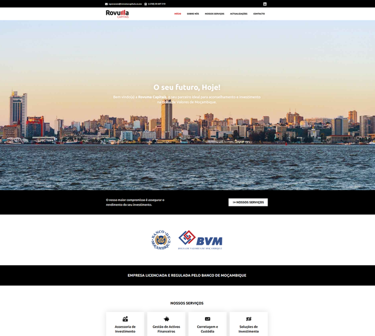 Rovuma Capitais – Website & SEO